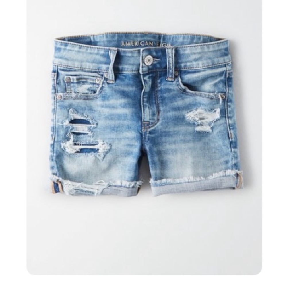 american eagle midi next level stretch jean shorts
